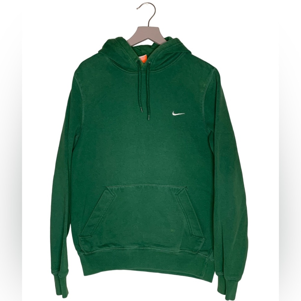 Grass Green Rugged Look Drawer Kangaroo Pocket Hoodie Small